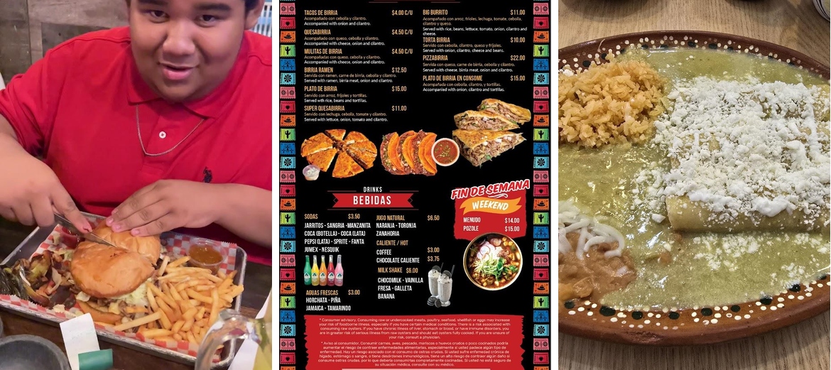 Los Famosos Cocina Mexicana Menu